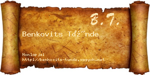 Benkovits Tünde névjegykártya